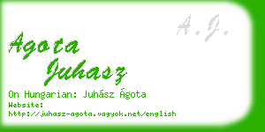 agota juhasz business card
