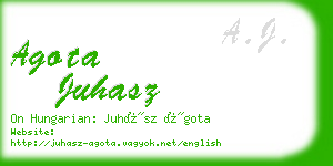 agota juhasz business card